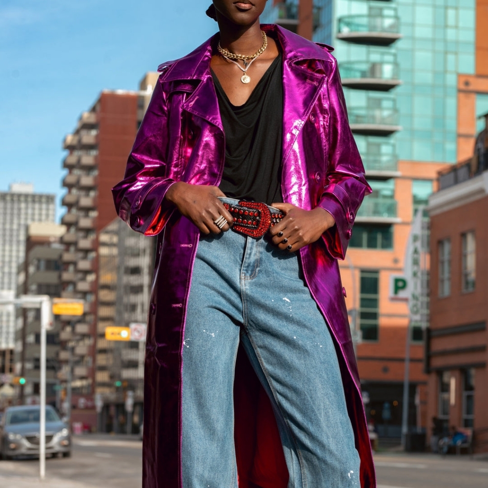 Kate Hewko HOT PINK METALLIC TRENCH